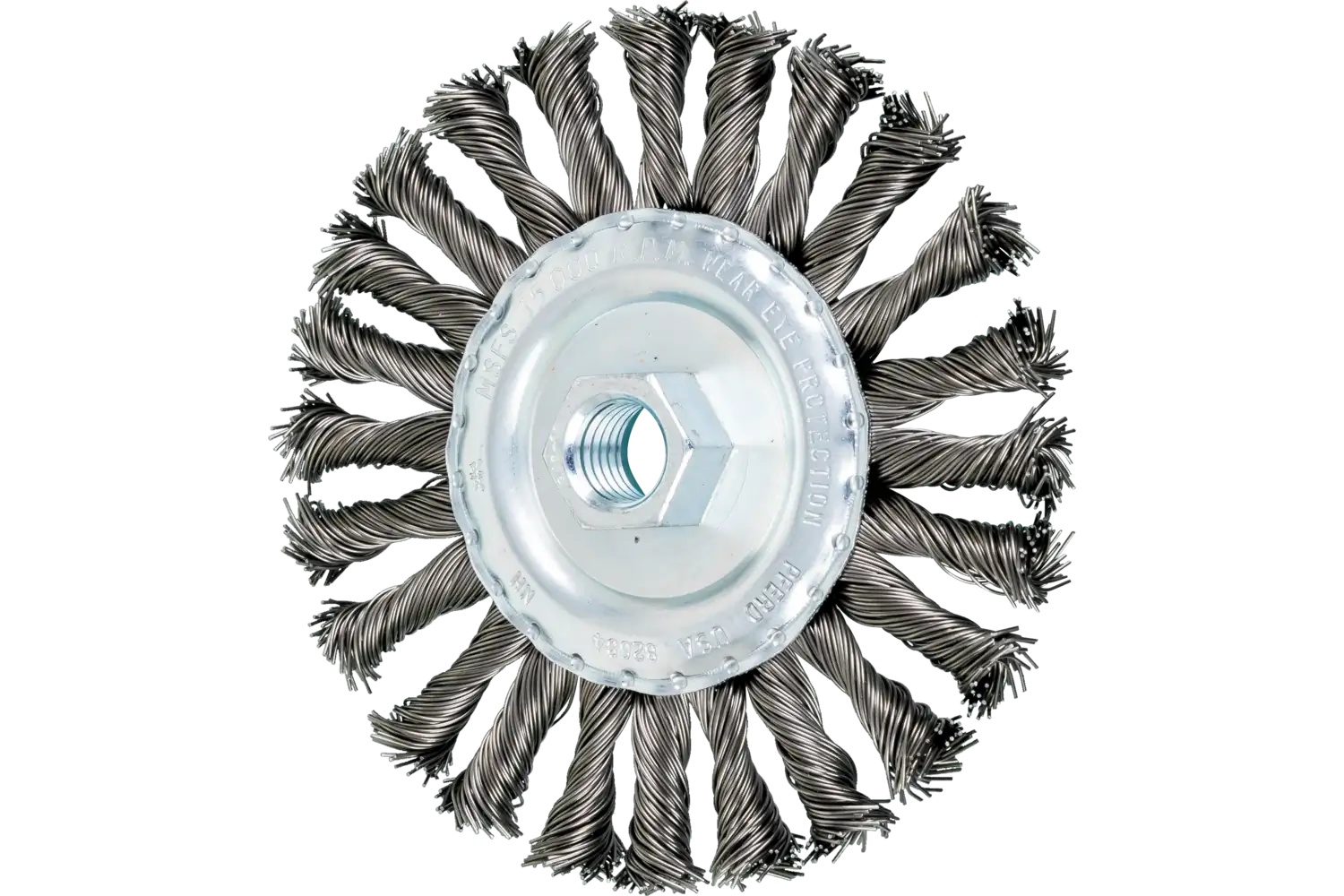 Picture of Pferd Combitwist® Knot Wire Wheel Brush 5" Dia. .023 Carbon Steel 5/8-11" Thread